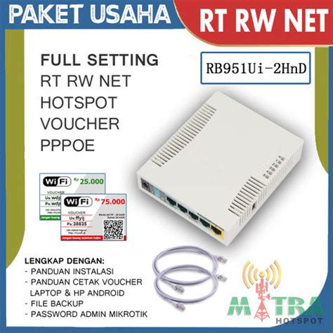 Jual Paket RB951Ui 2HnD Plus Setting Hotspot Rt Rw Net Sistem Voucher