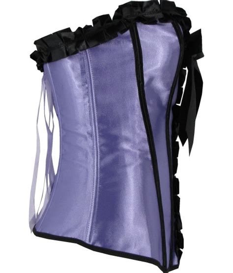 Purple Satin Corset With Pleats Discreet Tiger