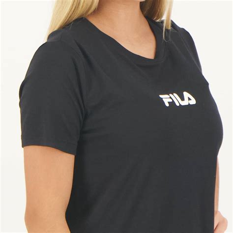 Camiseta Fila Letter Fit Feminina Preta Futfanatics