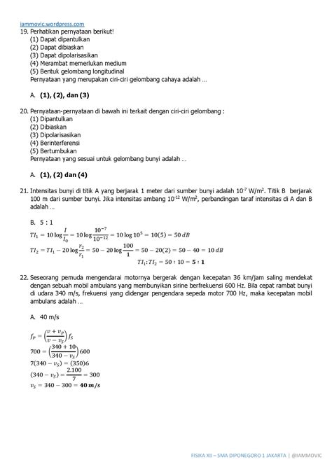 Contoh Soal Fisika Kelas Semester