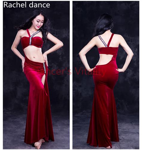 Luxury Belly Dance Clothes Hand Made Bralace Long Skirt 2pcs Belly