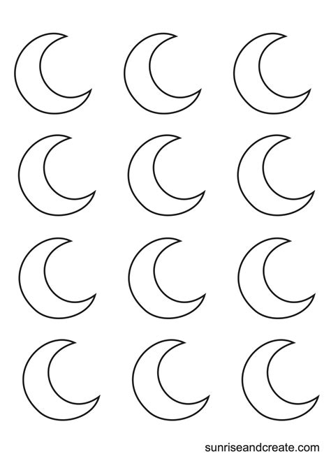 Free Printable Moon Templates Crescent Full Moons Moon Coloring