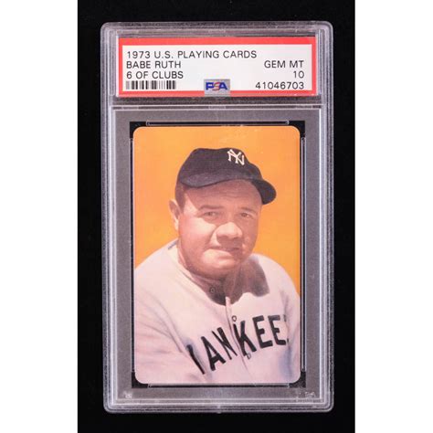 Babe Ruth 1973 Smithsonian Museum Playing Card PSA 10 Pristine Auction