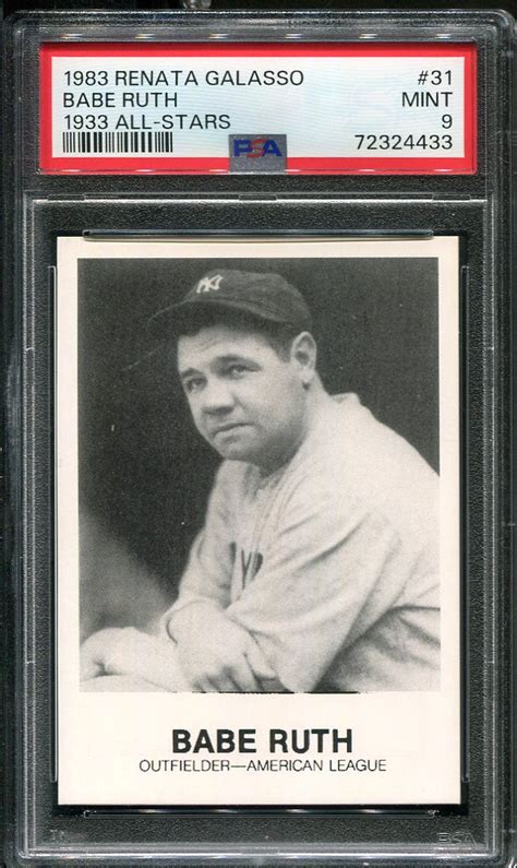 1983 Renata Galasso 1933 All Stars 31 Babe Ruth PSA 9 HOF 72324433