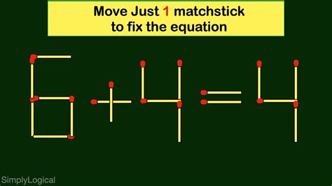 Move Just 1 Matchstick To Fix The Equation Matchstick Puzzles YouTube