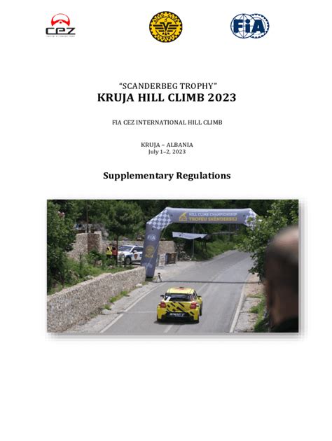 Fillable Online Kruja Hillclimb Supplementary Regulations Fax