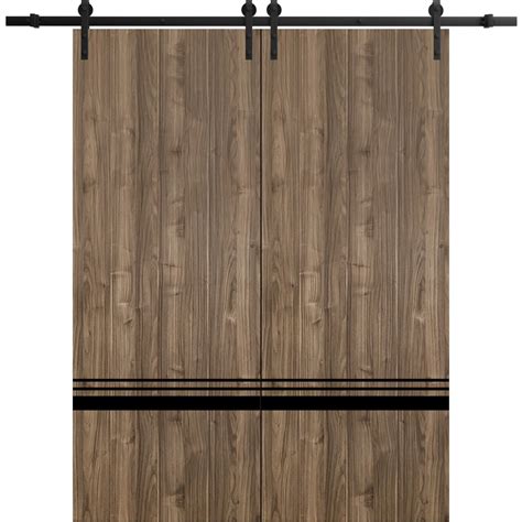 Sturdy Double Barn Door X Inches With Planum Walnut With