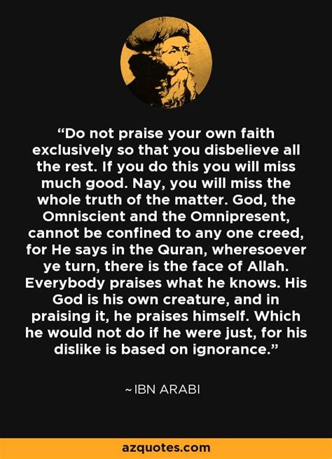 Do Not Praise Your Own Faith Exclusively So That You Disbelieve All The