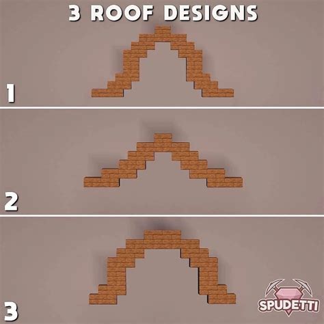 Minecraft Best Builds On Instagram Three Roofs Designs By Spudetti