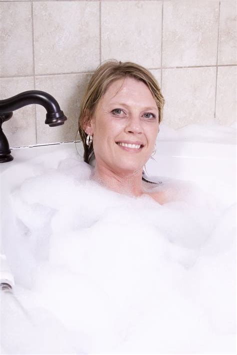 Woman Relaxing In The Tub Stock Image Image Of Lifestyle