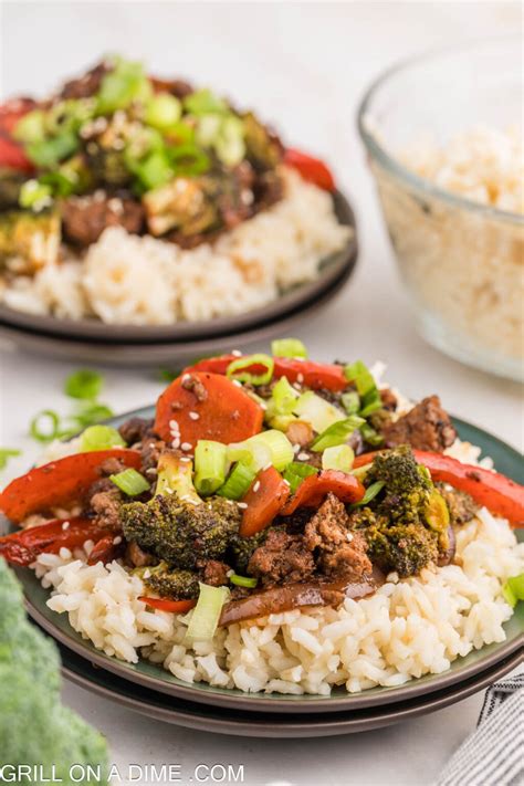 Blackstone Ground Beef Stir Fry Grillonadime