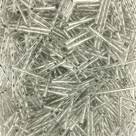 35mm Silver Lined Crystal Twisted Bugle Beads The Bead Shop