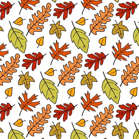 Premium Vector | Cute autumn leaves pattern