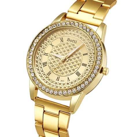 New Luxury Brand Gold Silver Watches Women Fashion Rhinestone Stainless Steel Quartz