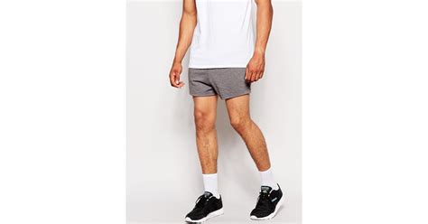 ASOS Jersey Shorts In Extreme Short Length In Gray For Men Lyst