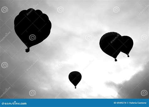 Hot Air Balloons Silhouettes Stock Photo Image Of Background Float