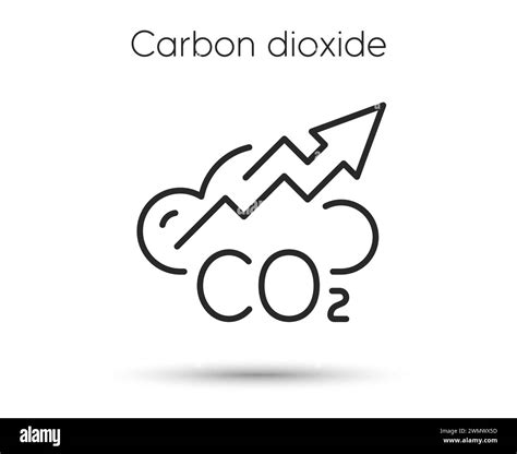 Co2 Gas Line Icon Carbon Dioxide Offset Sign Co2 Emissions Up Trend Symbol Vector Stock