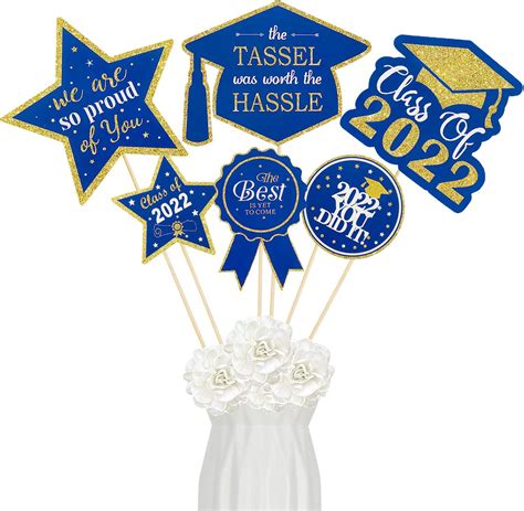 Buy 30pcs Blue Graduation Table Centerpieces Sticks Graduation Party