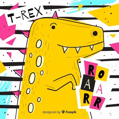 Premium Vector Hand Drawn T Rex Background