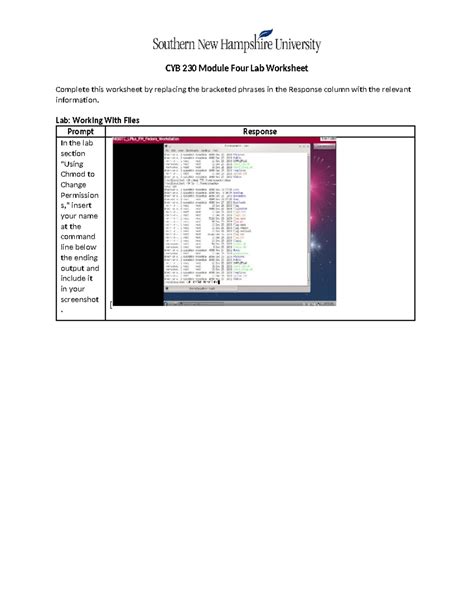 Cyb Module Four Lab Activity Cyb Module Four Lab Worksheet