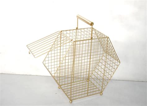 Cage Metal Wire Hamper Basket 15x15x6 Inches With Handle House2home