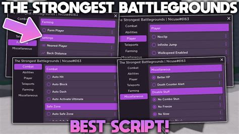 ROBLOX The Strongest Battlegrounds Hack Script Gui AutoFarm Auto