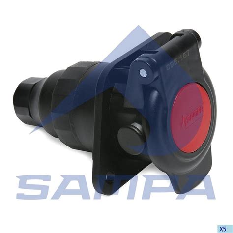 Разъем электрический прицепа ISO 7638 7-полюсный АБС (розетка) SAMPA ...