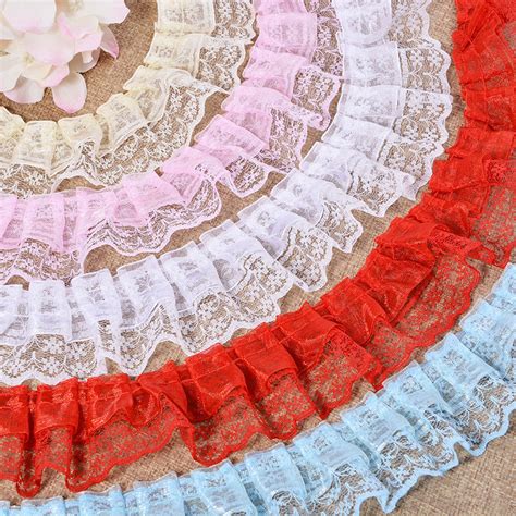 More Color Choice 4cm Frill Wrinkle Ruffles Lace For Garment