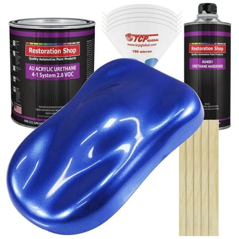 Restoration Shop Cobalt Blue Metallic Acrylic Urethane Auto Paint Complete Gallon Paint Kit