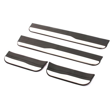 Jy 4pcs Black Ppsus304 Stainless Steel Door Sill Scuff Plates Trim Car Styling Accessories For