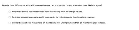 Solved Agreement And Disagreement Among Economists Chegg