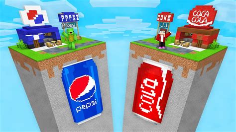 Mikey Pepsi Chunk Vs Jj Coca Cola Chunk Survival Battle In Minecraft