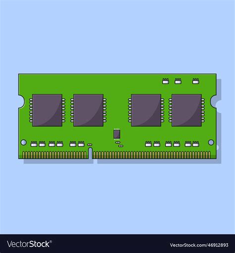 Ram Memory Icon With Outline For Design Element Vector Image