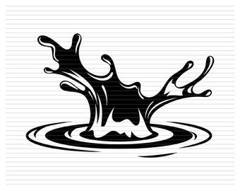 Water Splash Clipart Black And White