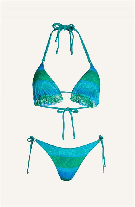 Braguita brasileña acolchada triángulo bikini Talla XS Resbalón escamas