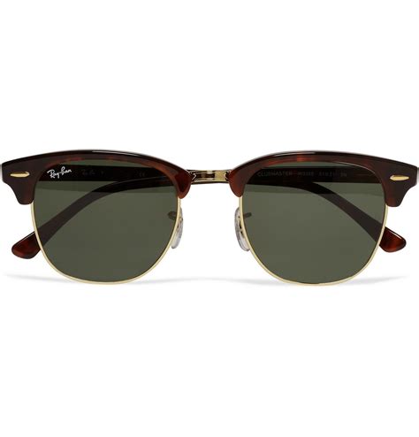 Ray Ban Clubmaster Acetate And Gold Tone Sunglasses Tortoiseshell Ray Ban