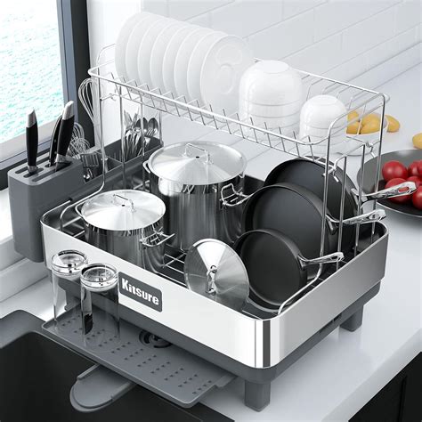 Kitsure Dish Drying Rack 2 Layer Stainless Steel Dish Rack And