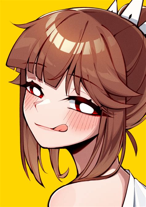 Safebooru 1girl Q Absurdres Bangs Bare Shoulders Blunt Bangs Blush Bright Pupils Brown Hair