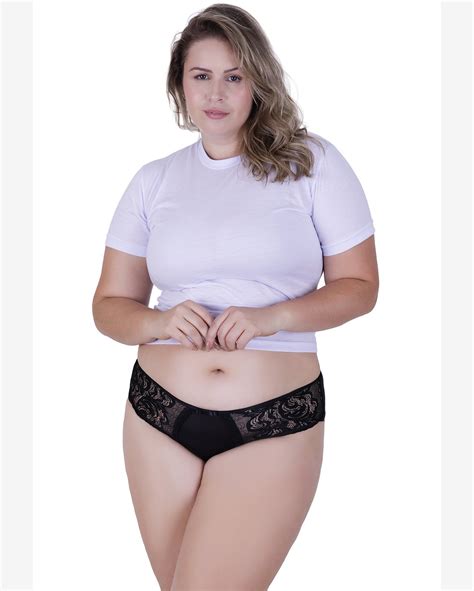 Riachuelo Calcinha Carícia Plus Size Microfibra Concept Lingerie Preto