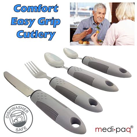 Easy Grip Cutlery Set Eating Aid Comfort Elderly Care Disabled Safety