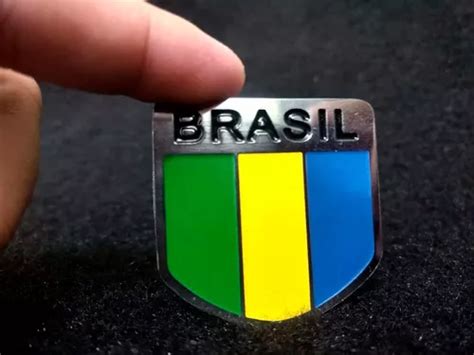 Emblema Badge Emblema Em Metal Bandeira Do Brasil Inox Puro