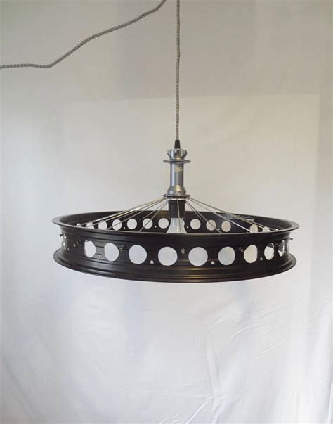 Recycled Fat Tire Bicycle Wheel Rim Ceiling Lamp Unique Etsy Fat