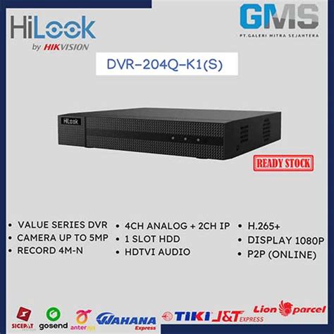 DVR 5 In 1 Hilook By Hikvision 4ch 5MP DVR 204Q K1 S 1 HDD H 265 PT