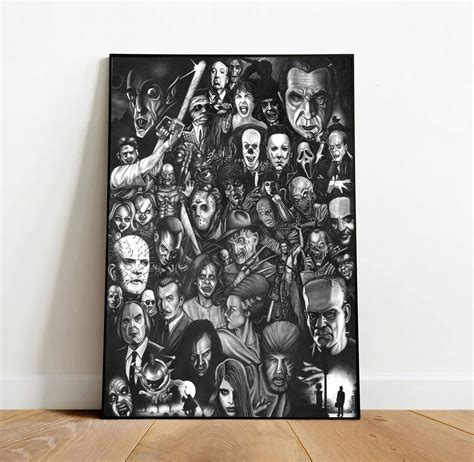 Horror Movie Characters Poster Canvas Wall Art Rolled Canvas - Etsy