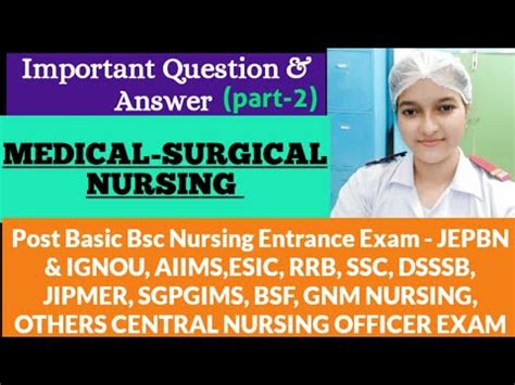 Post Basic Bsc Nursing Entrance Exam I Medical Surgical Nursing I