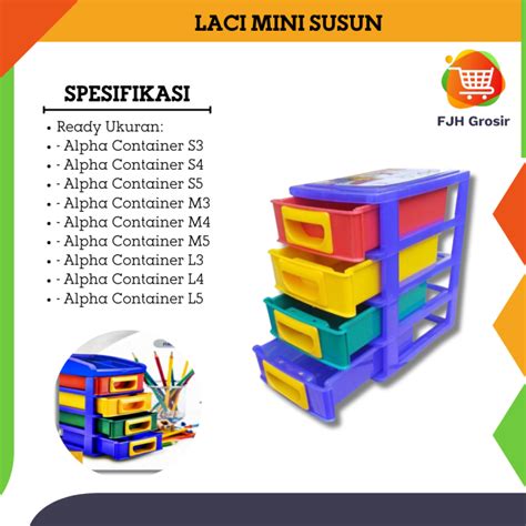 Fjh Laci Mini Susun Plastik Global Eagle Laci Plastik Kecil