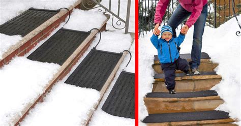 These Heated Stair Mats Melt Snow And Ice From Your Outdoor Stairs