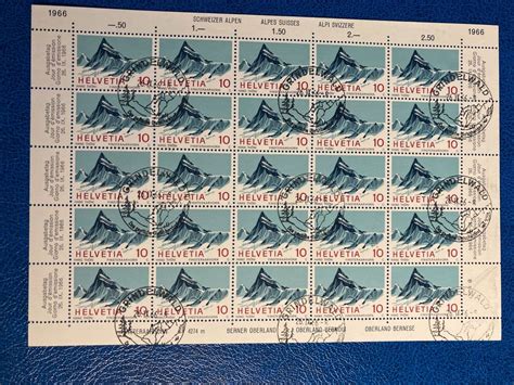 Schweiz 1966 Bogen Finsteraarhorn 10 Rp B111 1 Tag Grindelw Kaufen