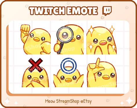 Twitch Emote Cute Chick Emotes Pack Punch Sus Amazed Etsy