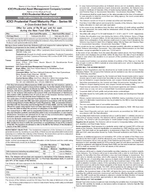 Fillable Online Icici Prudential Mutual Fund Key Information Memorandum